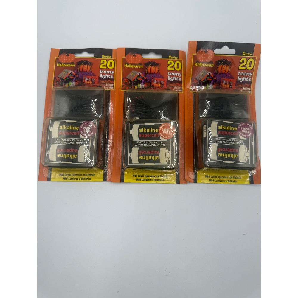 Darico Halloween Teeny Lights 20 Count Battery Operated Purple Orange 3‎ Pack